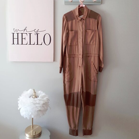NWT Young Fabulous & Broke brown one piece button jumpsuit, S - Picture 6 of 13